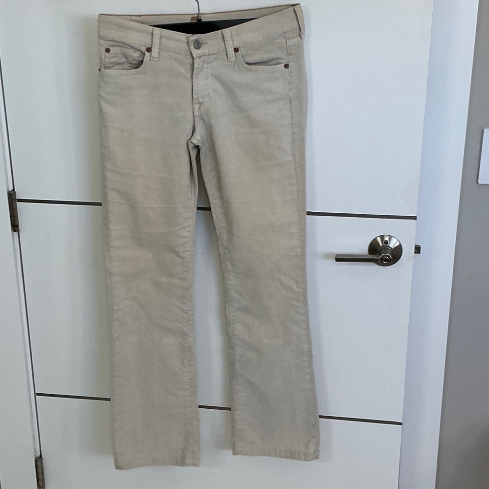 7 For All Mankind Women's Boot Cut Corduroy Jeans in Beige